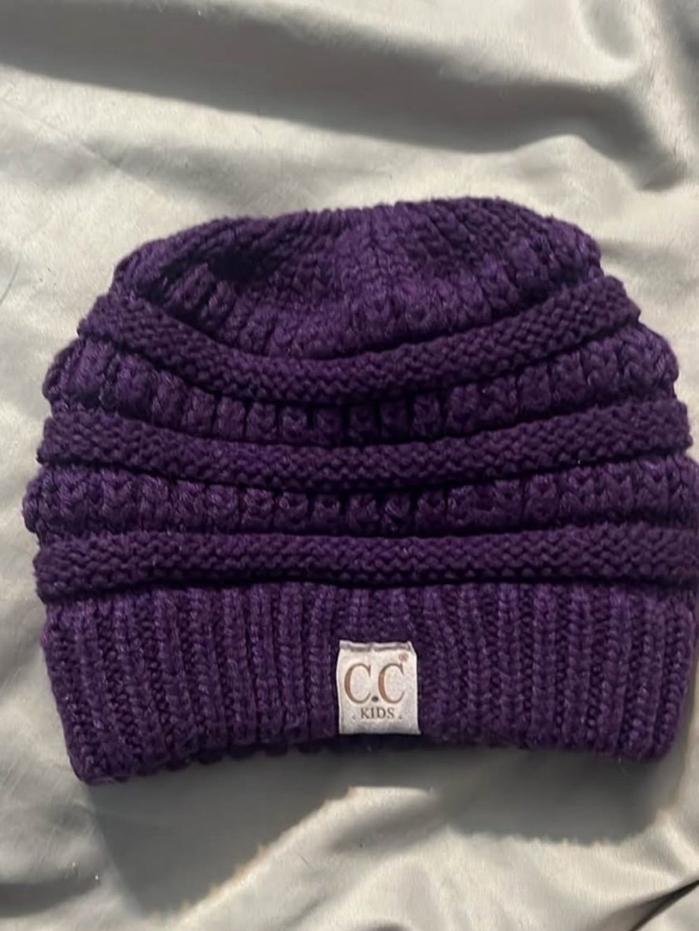C.C Kids Purple Knit Beanie Hat